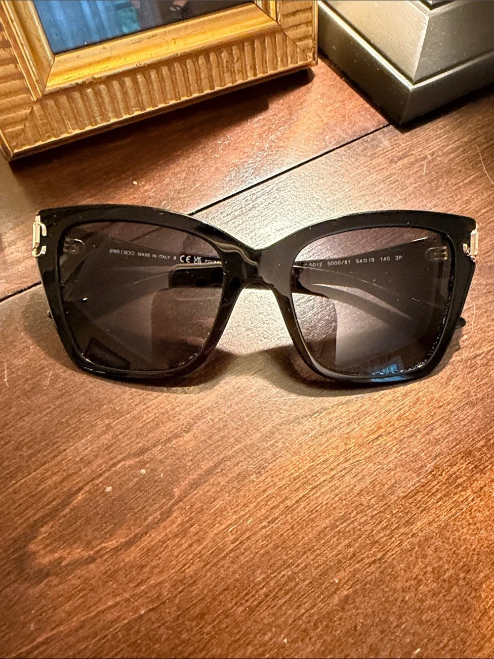 Jimmy Choo Black Oversized Cat Eye Sunglasses